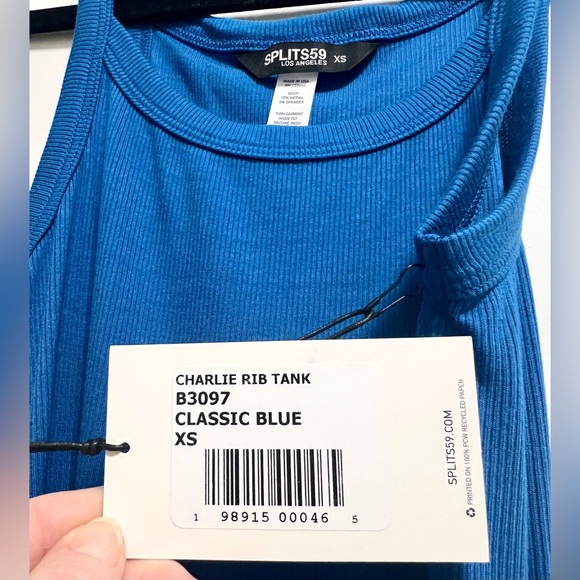 NWT SPLITS59 CHARLIE RIB TANK CLASSIC BLUE XS - Picture 3 of 4